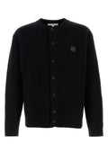Black Round Neck Logo Cardigan 1