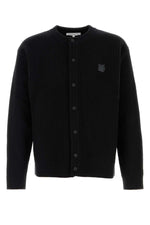 Black Round Neck Logo Cardigan 1