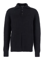 Black Polo Collar Sweater 1