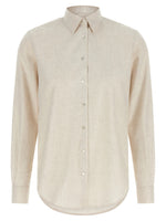 Beige Regular Textured Shirt 1