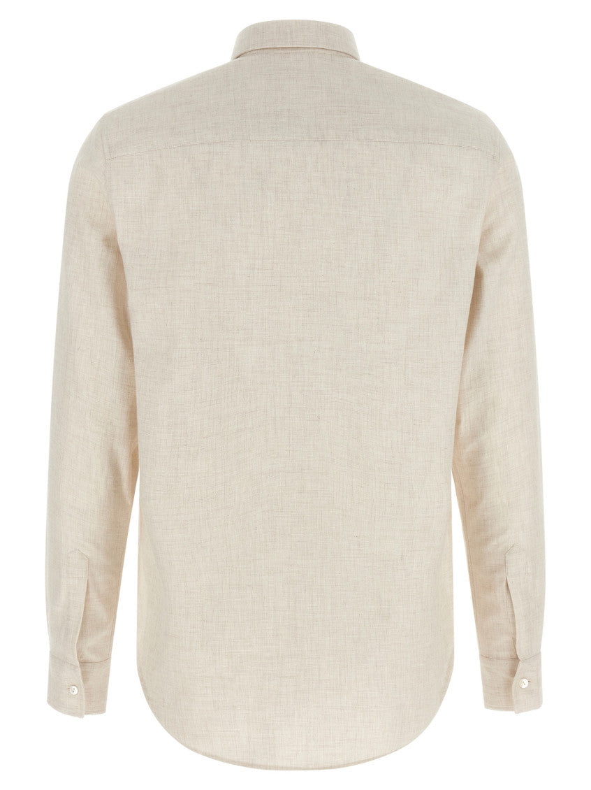 Beige Regular Textured Shirt 2
