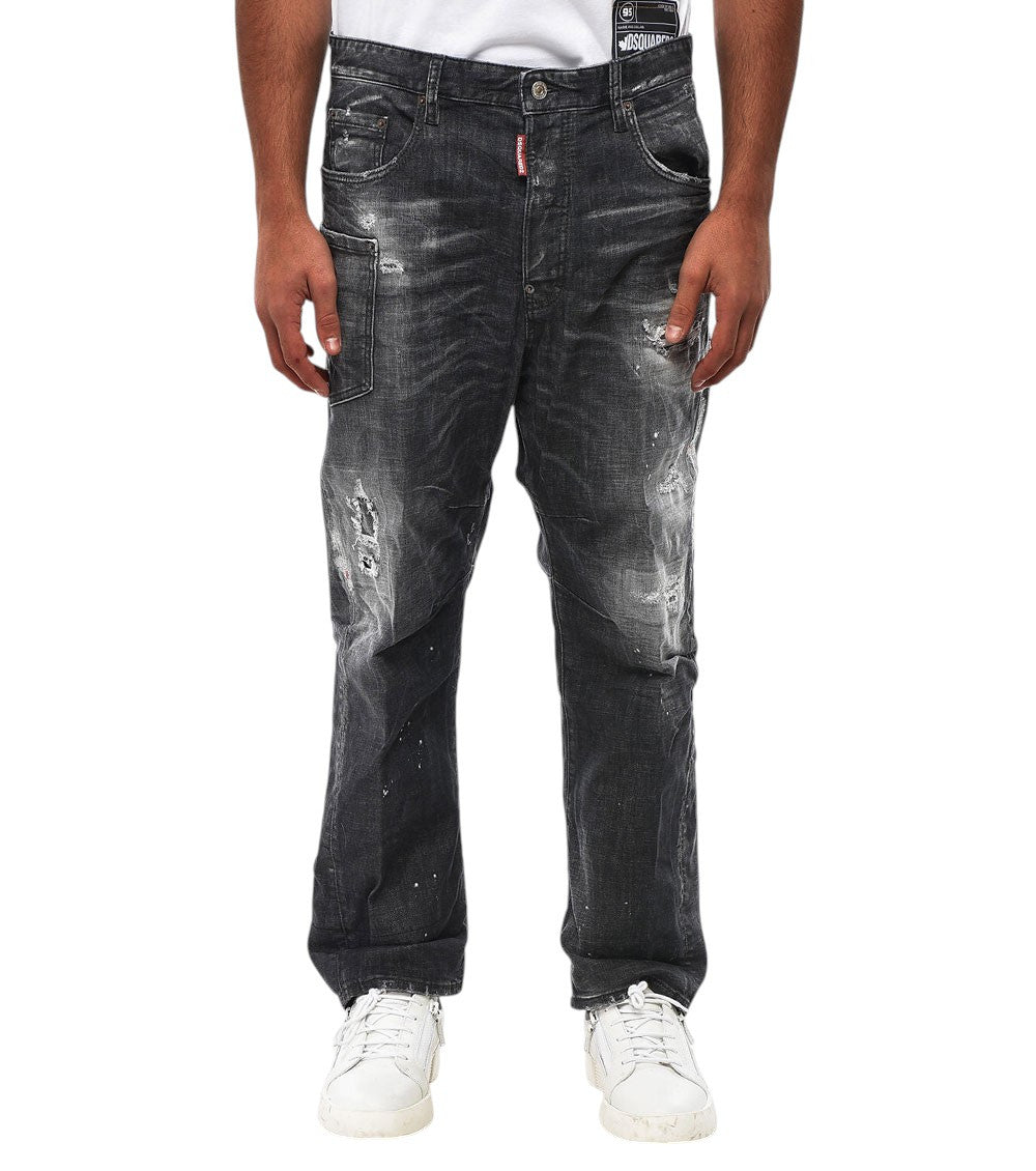 Black Loose Low Rise Jeans 1