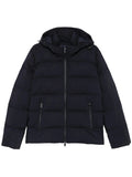Navy Blue Quilted Hood Jacket 1