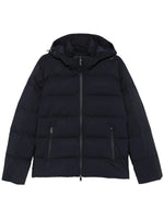 Navy Blue Quilted Hood Jacket 1