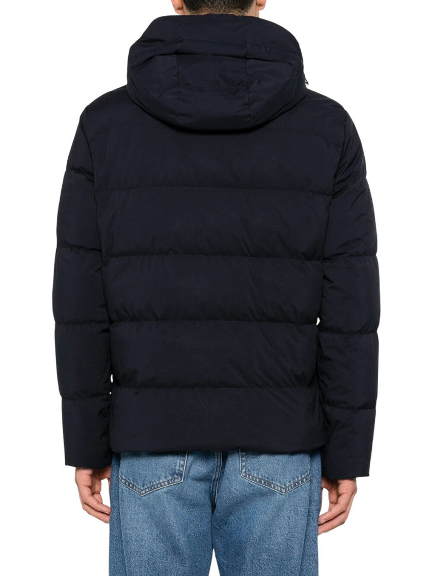 Navy Blue Quilted Hood Jacket 3