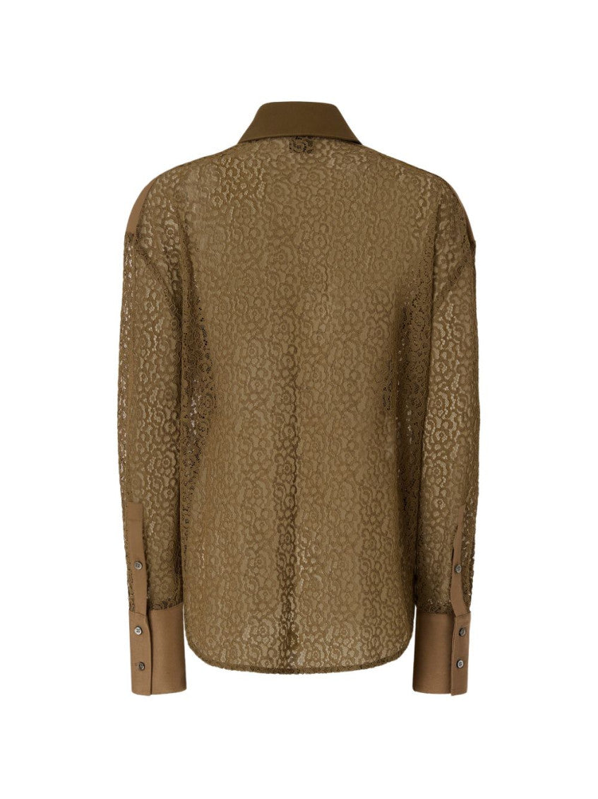 Brown Transparent Printed Shirt 2