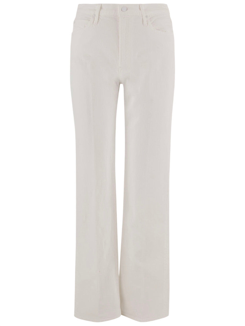 White Straight High Rise Jeans 1