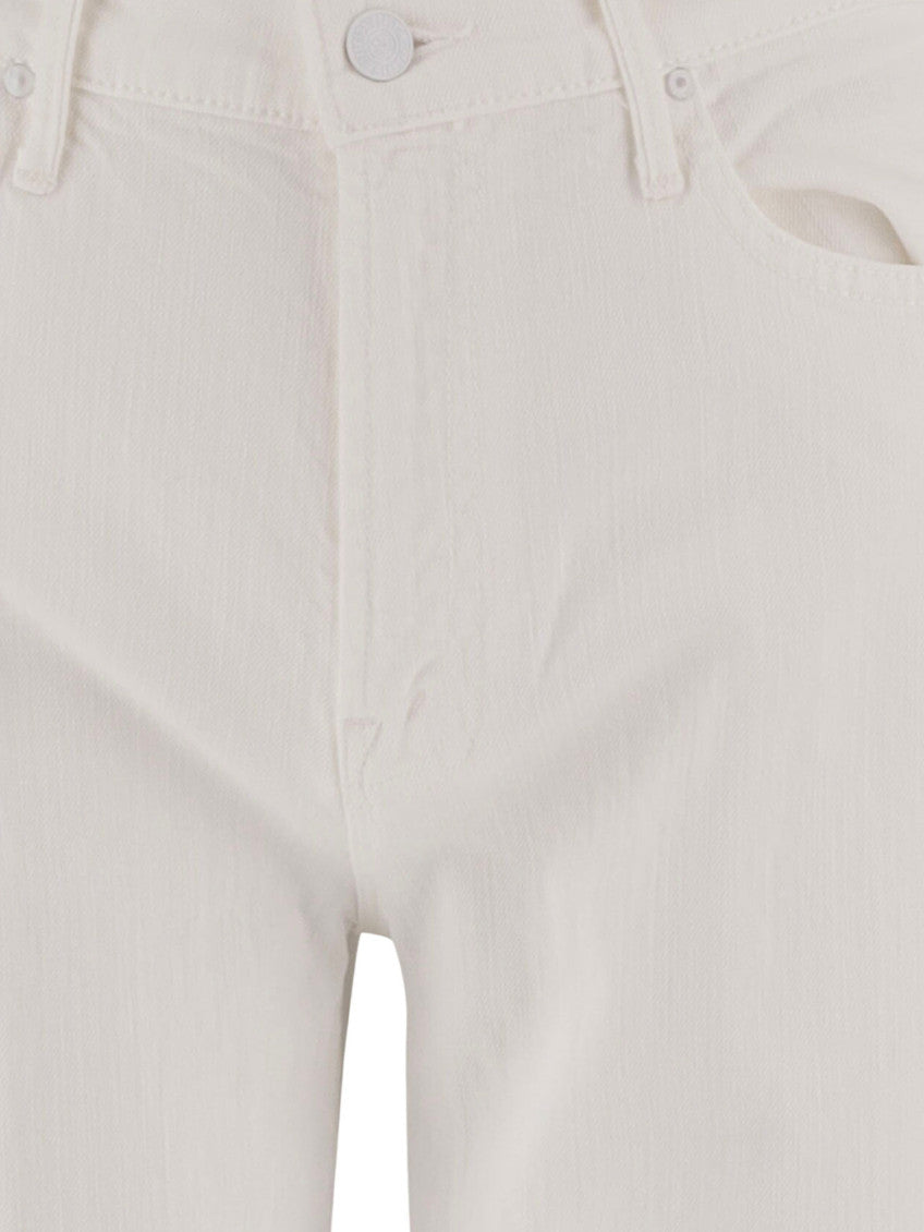 White Straight High Rise Jeans 3