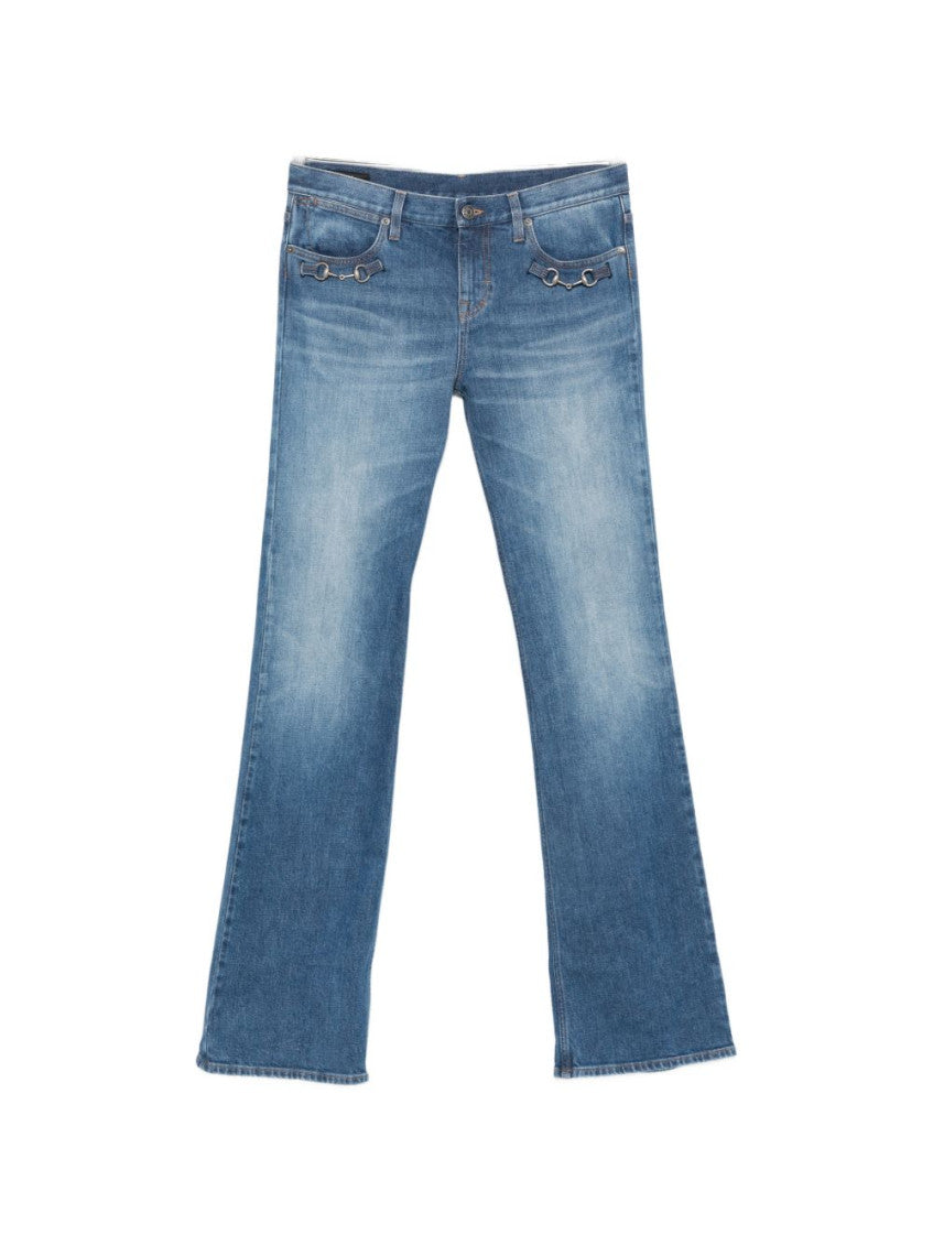 Blue Bootcut Mid Rise Jeans 1