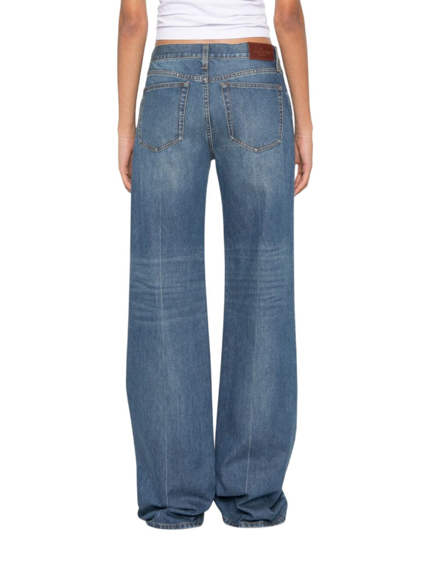 Blue Flared Mid Rise Jeans 2