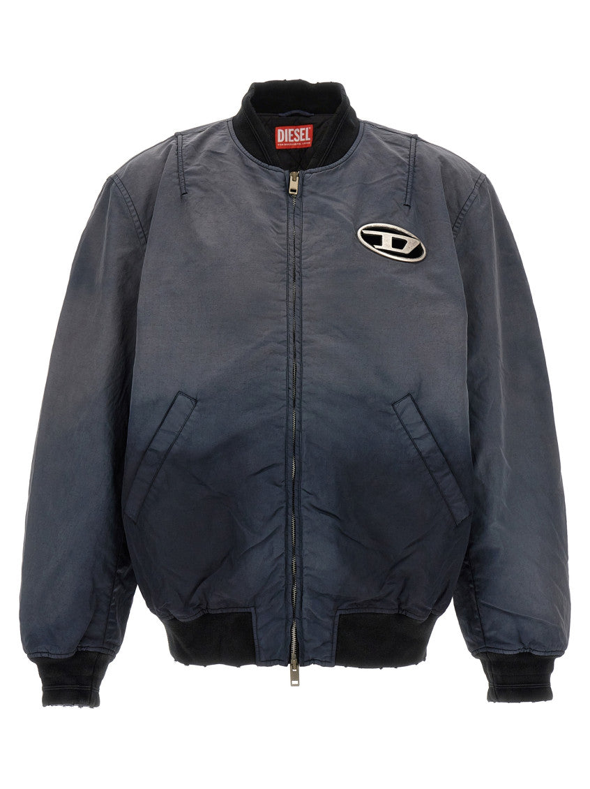 Grey Loose Bomber Jacket 1