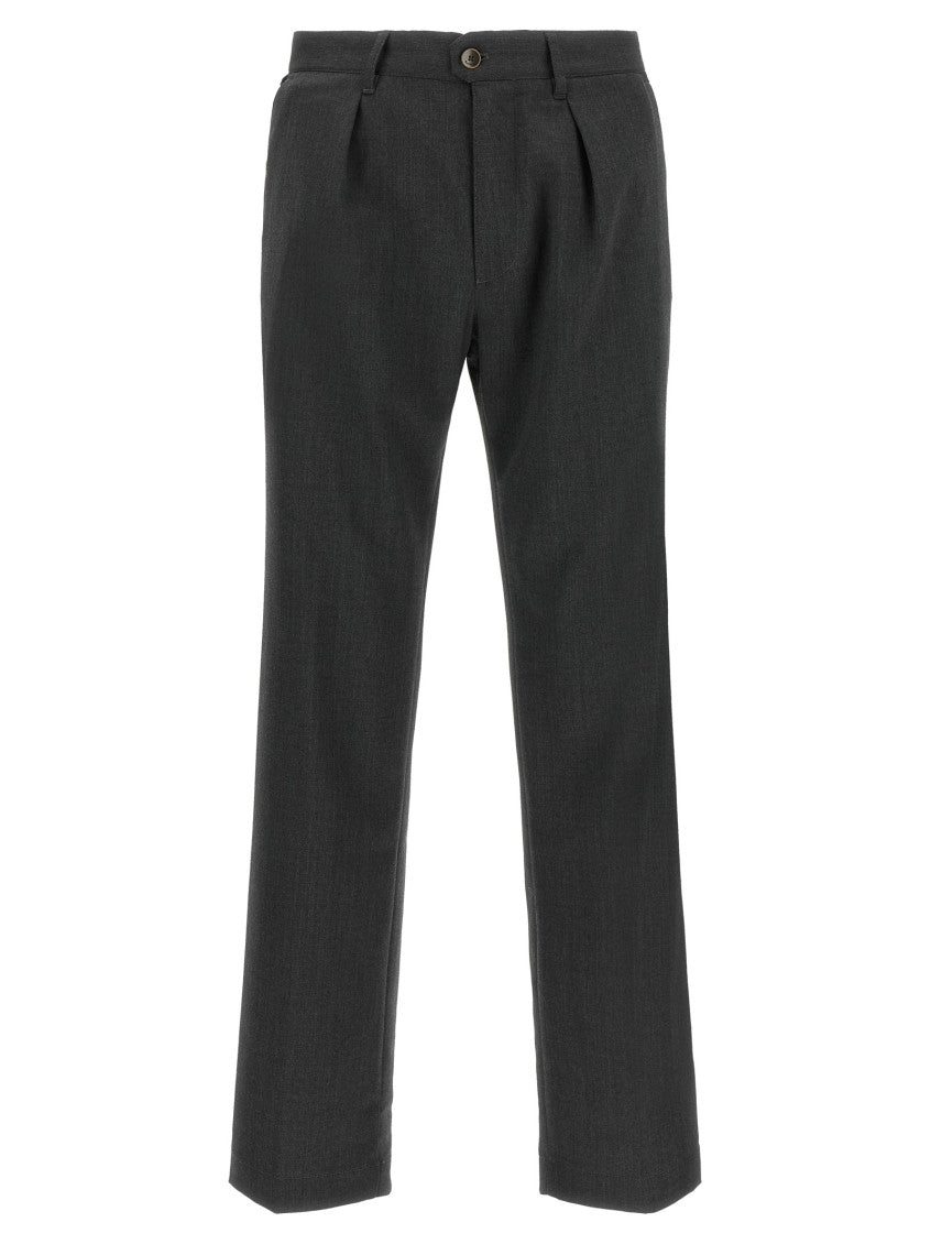 Dark Grey Pleated Trousers 1