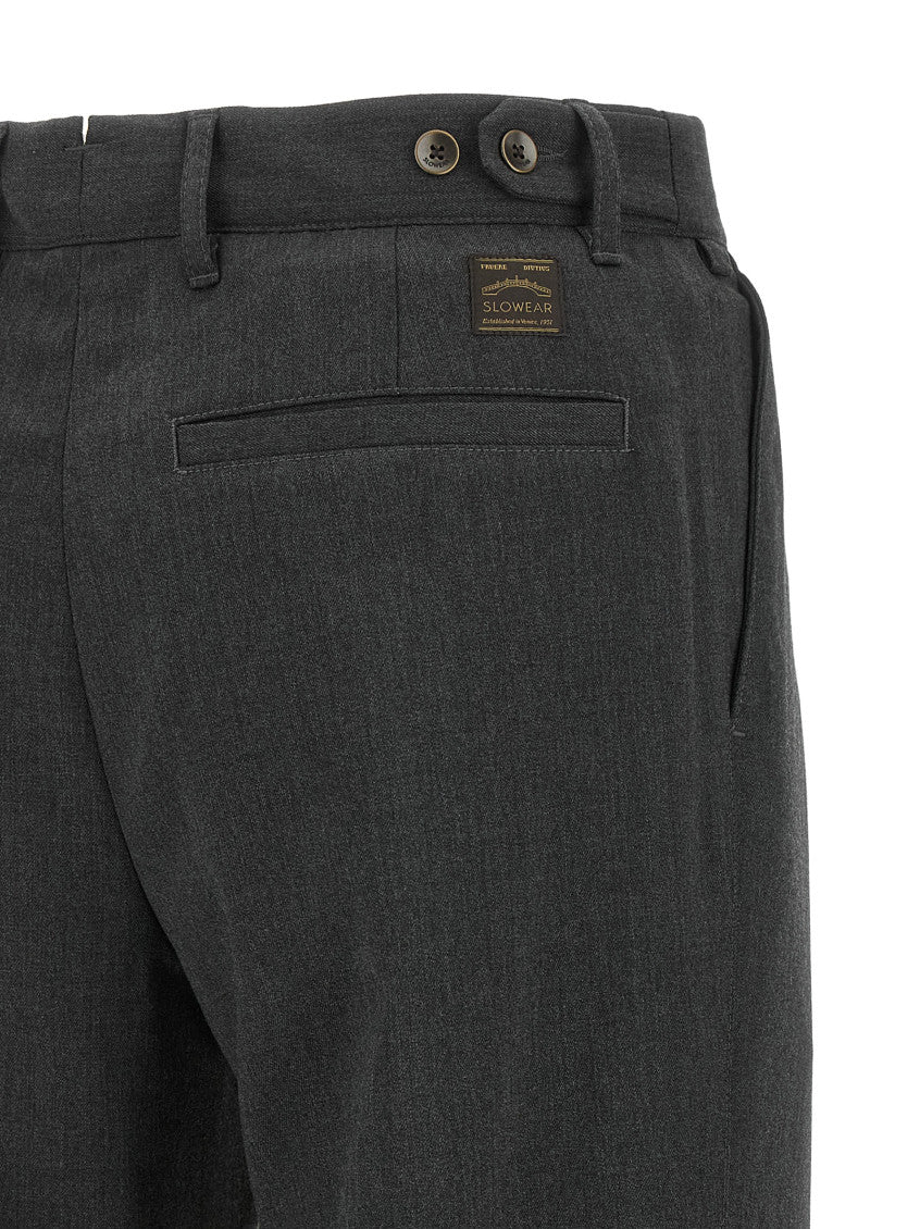 Dark Grey Pleated Trousers 4