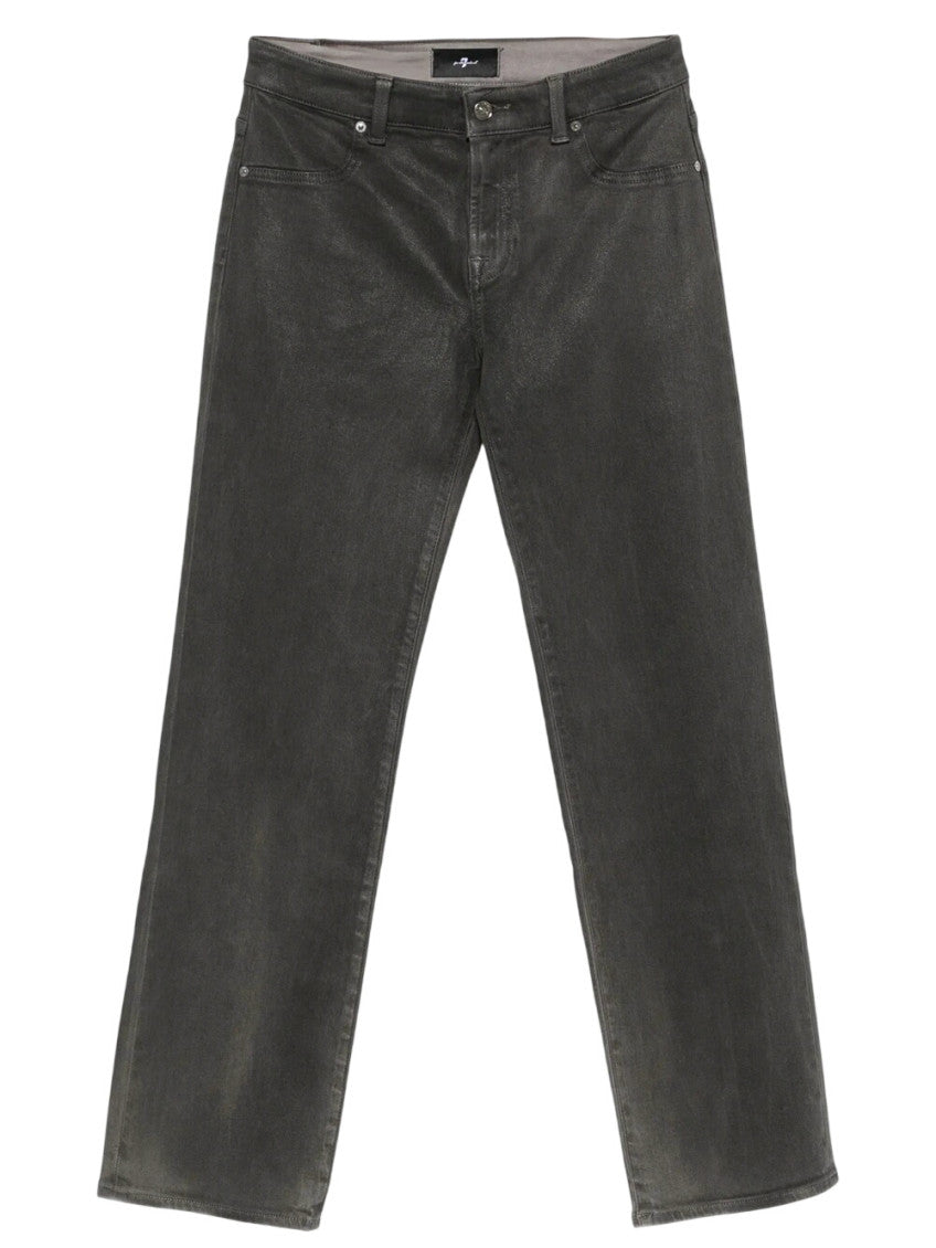 Grey Straight Mid Rise Jeans 1