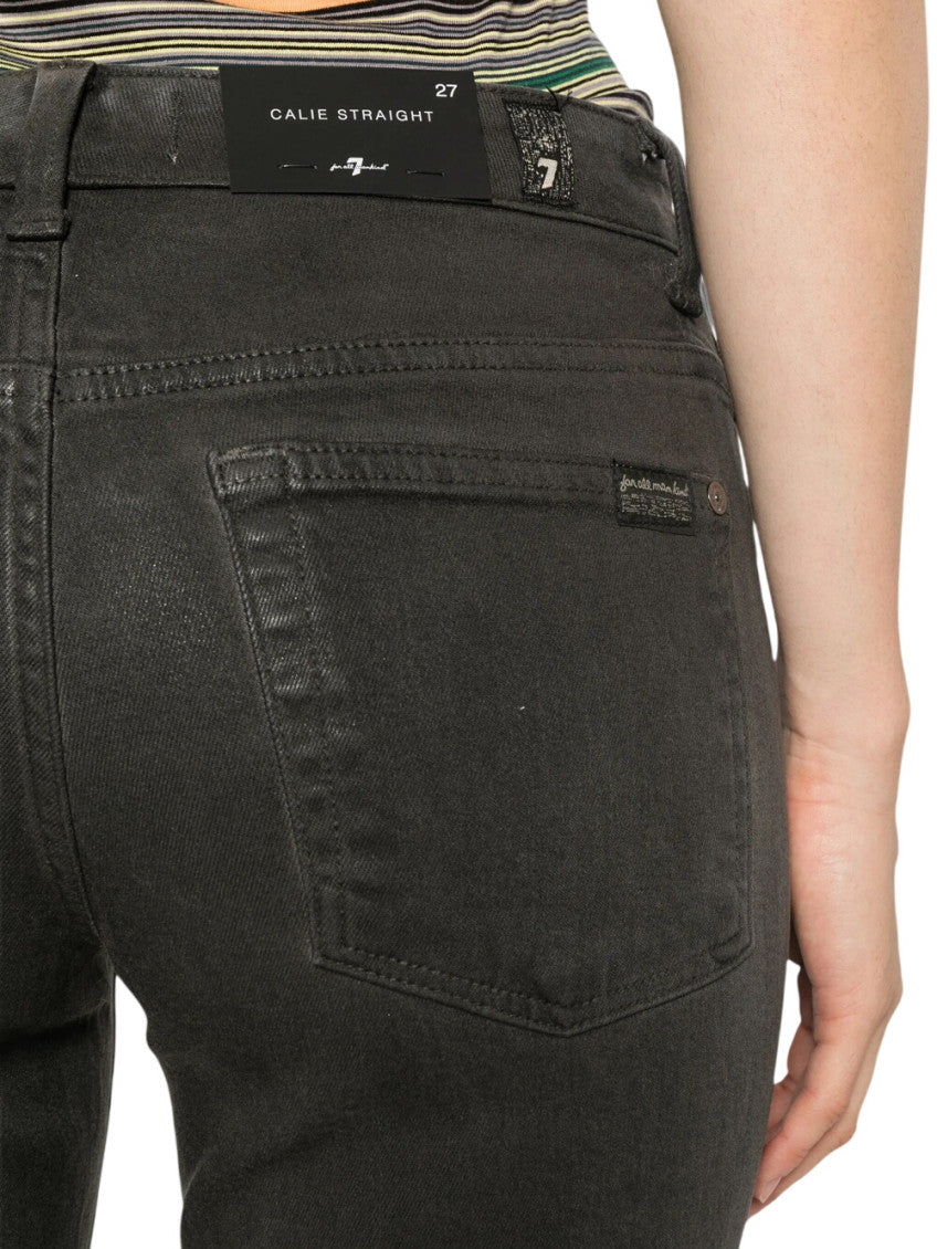 Grey Straight Mid Rise Jeans 3