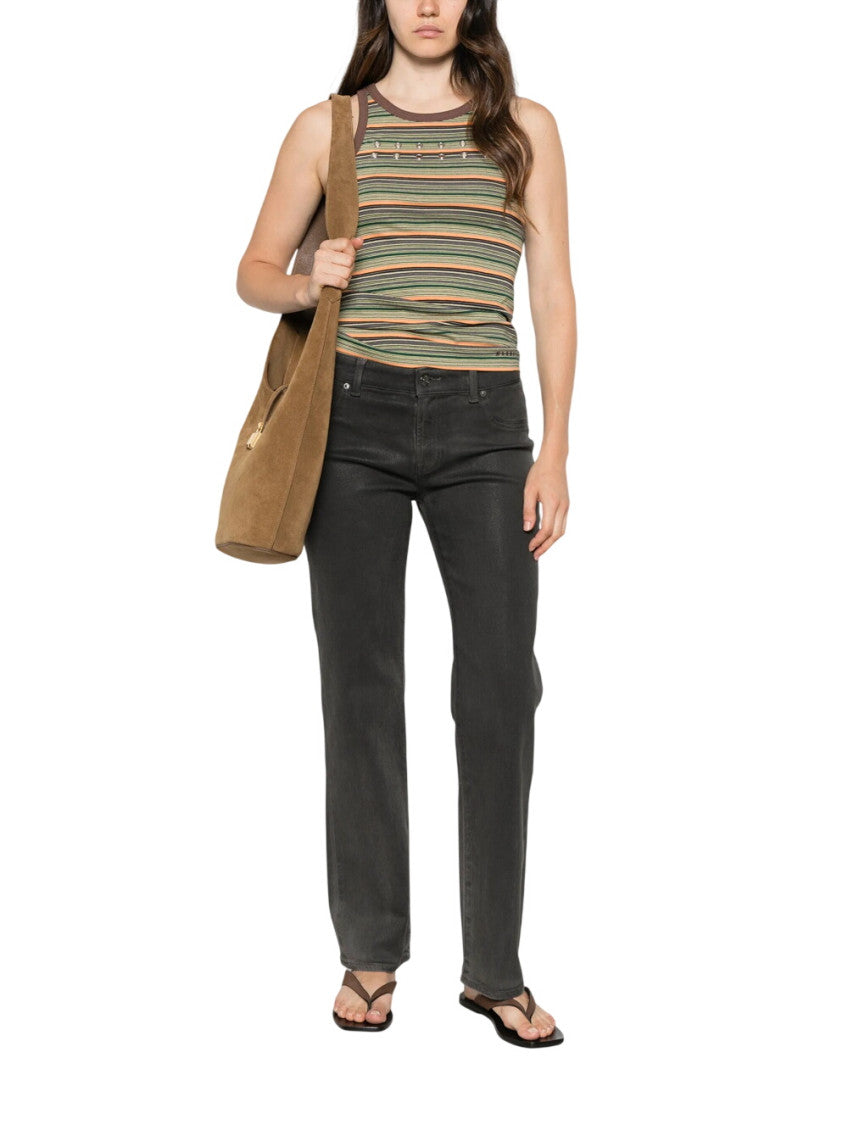 Grey Straight Mid Rise Jeans 5