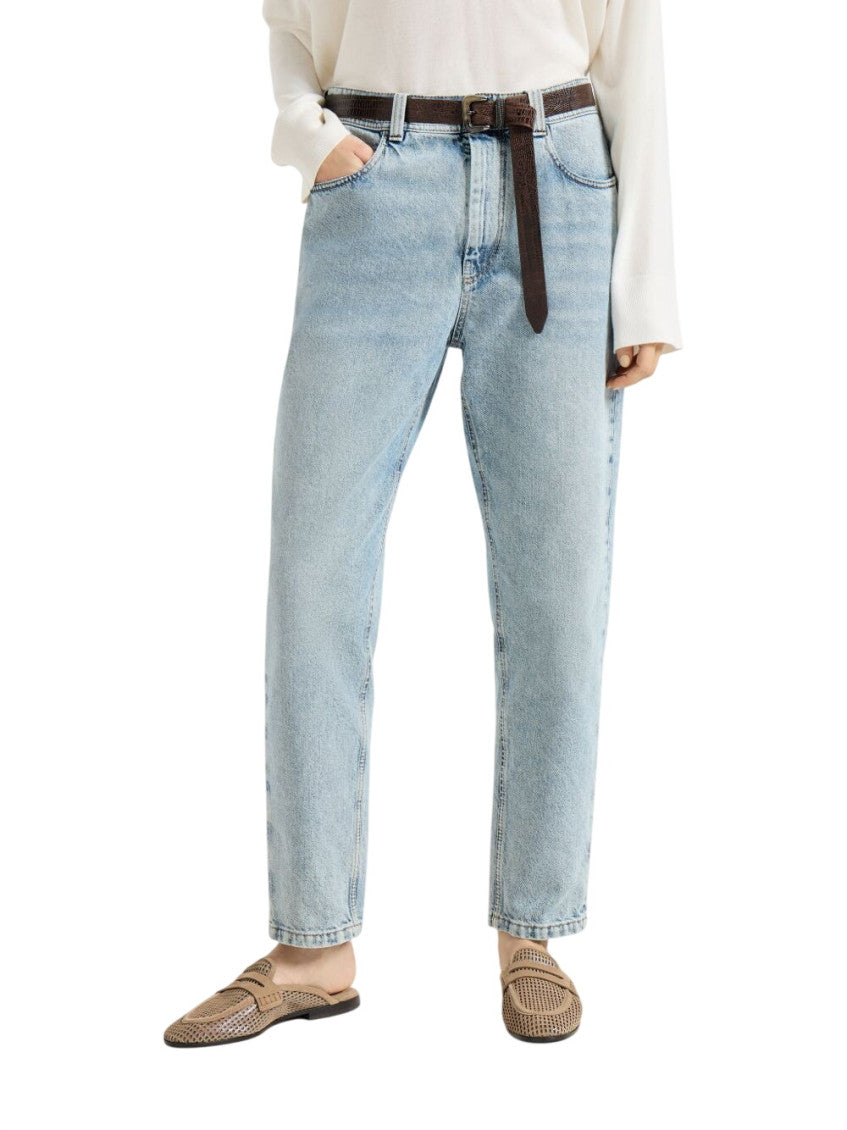 Light Blue Tapered High Rise Jeans 2
