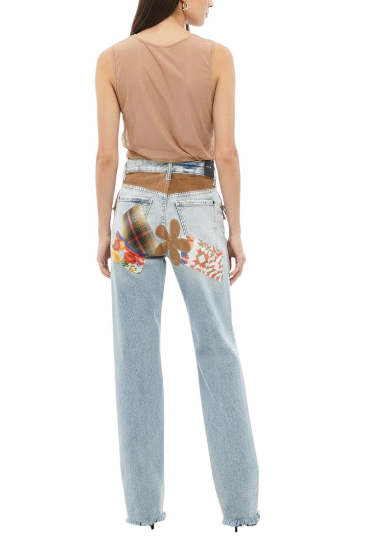 Sky Blue Flared Mid Rise Jeans 2