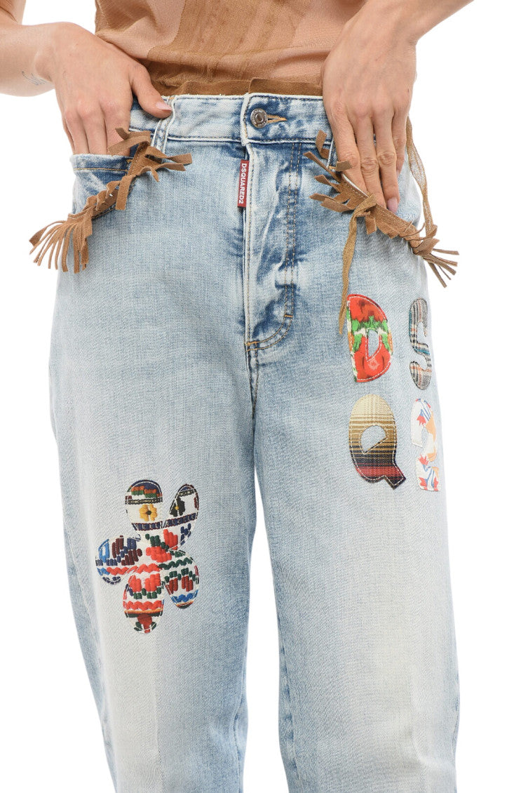 Sky Blue Flared Mid Rise Jeans 3