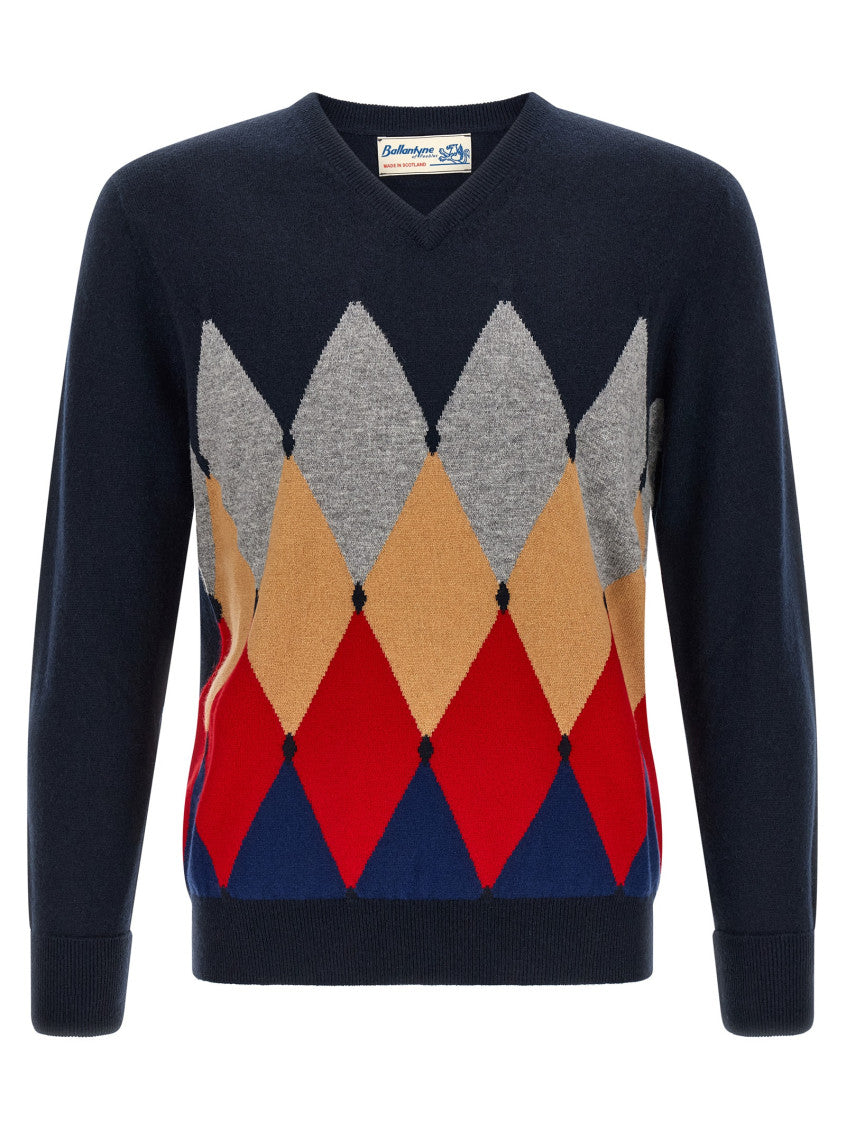 Navy Blue V Neck Sweater 1
