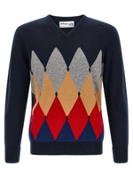 Navy Blue V Neck Sweater 1