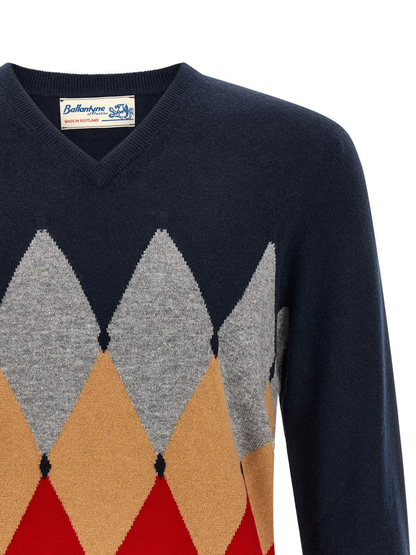 Navy Blue V Neck Sweater 3