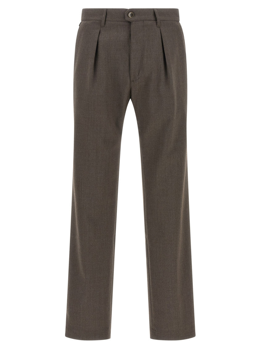Brown Pleated Trousers 1