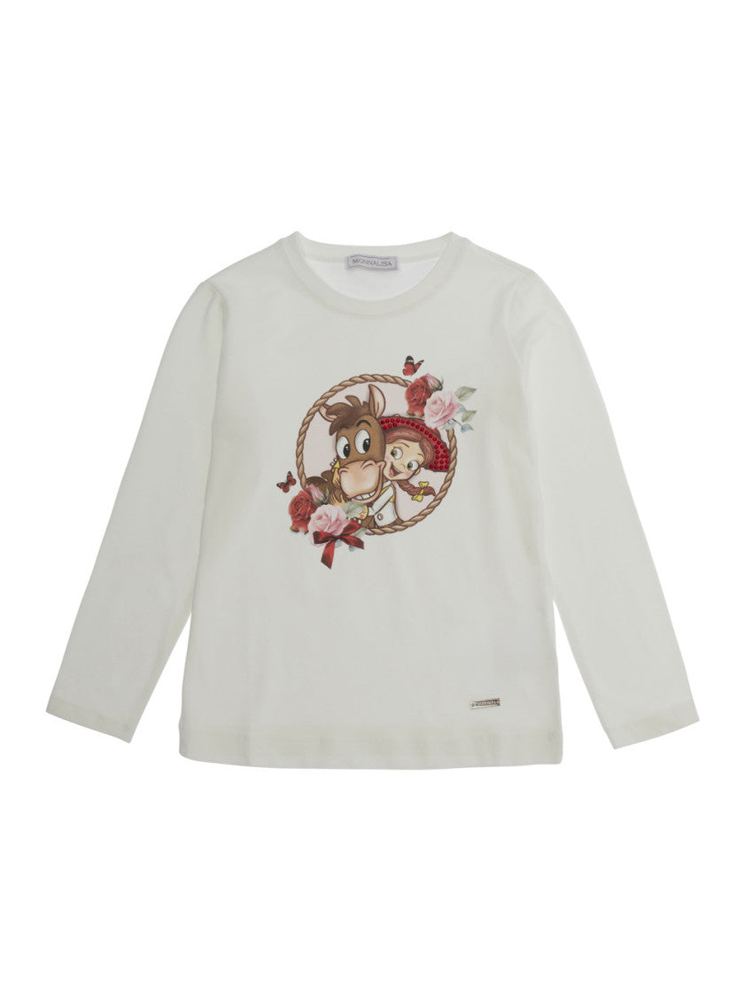 Girls White Graphic-print T-shirt 1