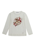 Girls White Graphic-print T-shirt 1