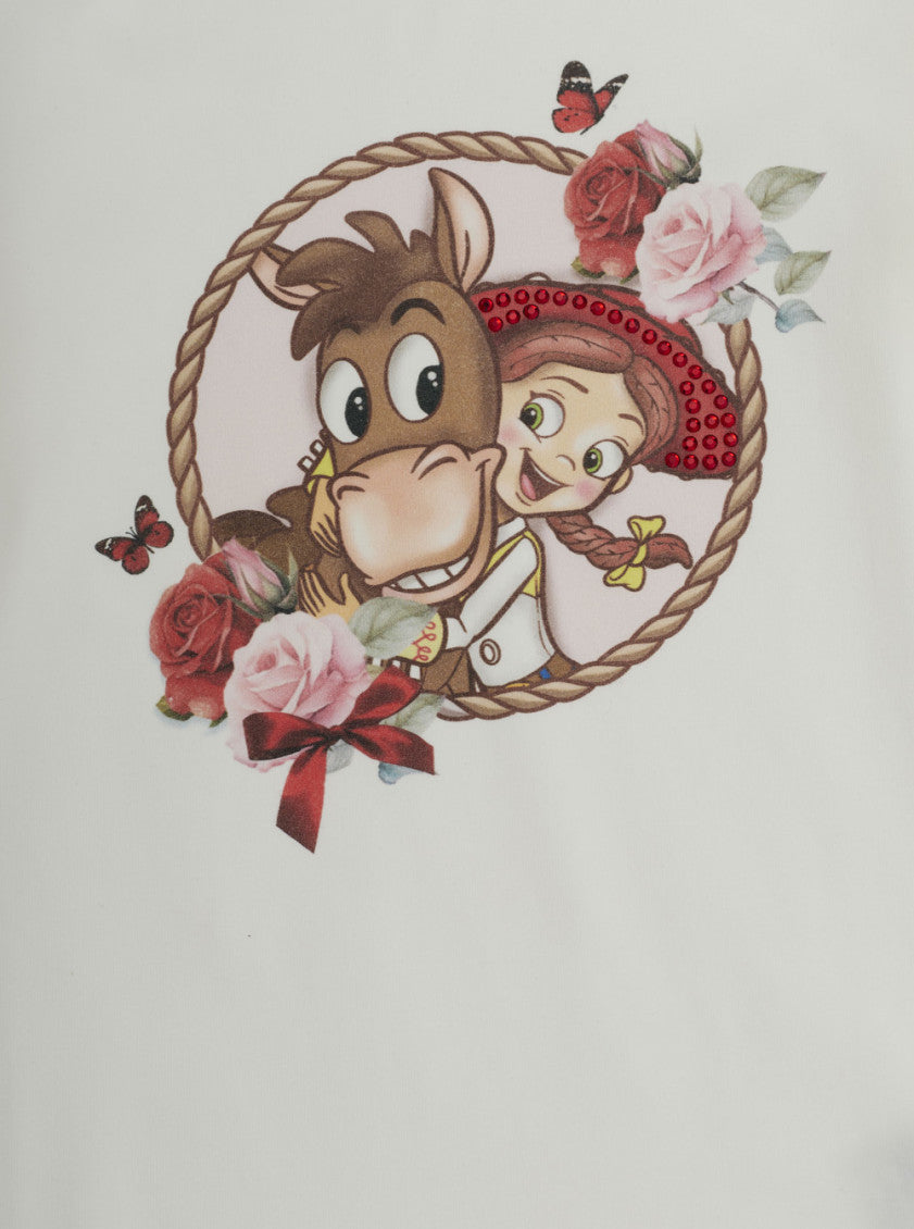 Girls White Graphic-print T-shirt 3
