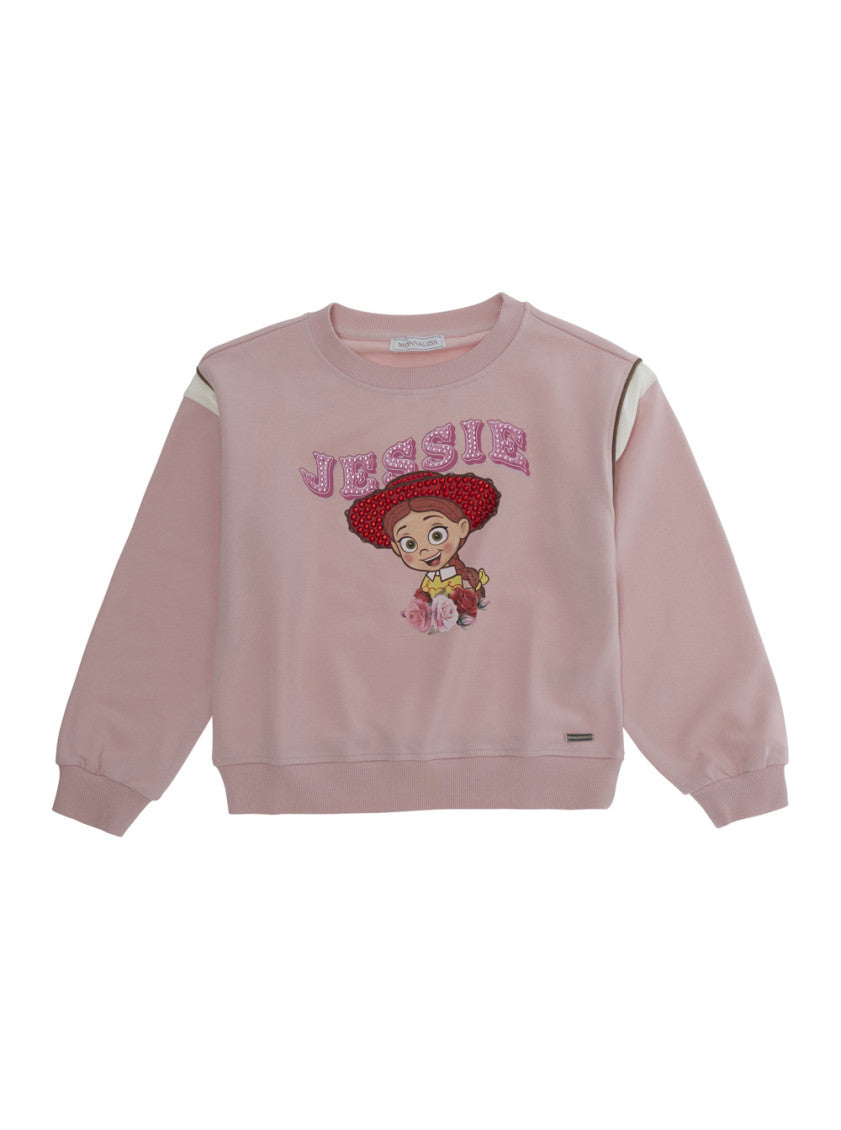 Girls Pink Crewneck Sweatshirt 1