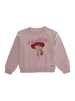 Girls Pink Crewneck Sweatshirt 1