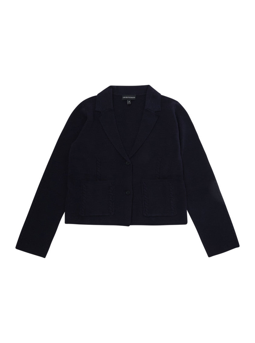 Girls Navy Blue Cropped Blazer 1