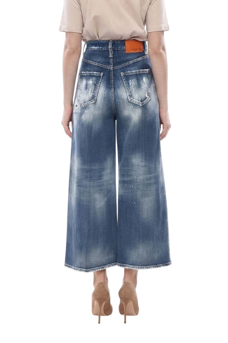 Blue Flared High Rise Jeans 2