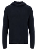 Blue Relaxed Knitted Hoodie 1