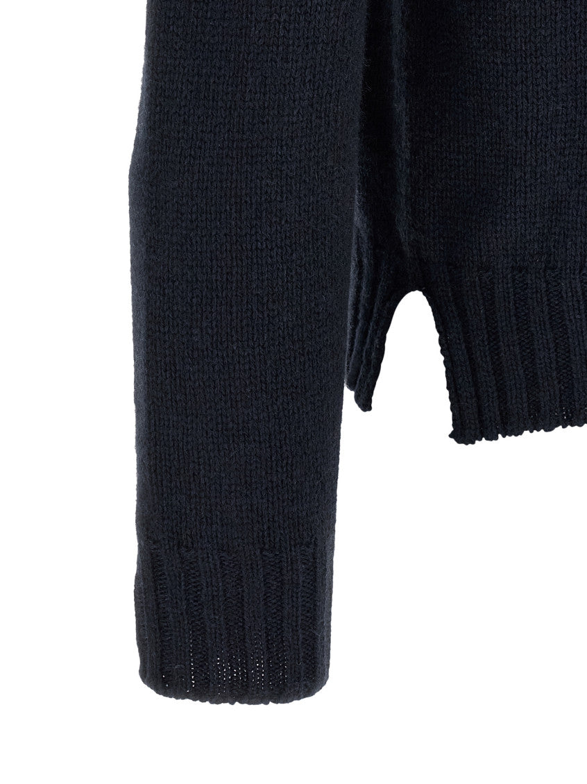 Blue Relaxed Knitted Hoodie 4