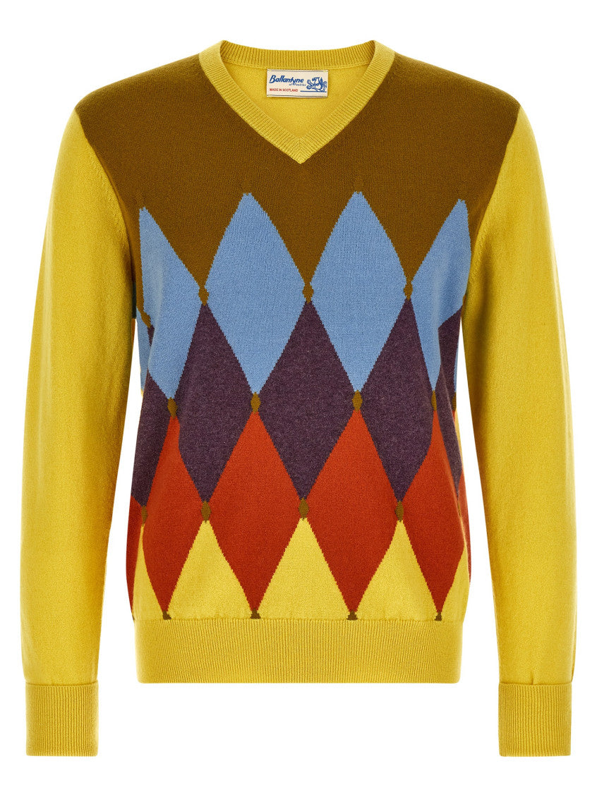Yellow V Neck Sweater 1
