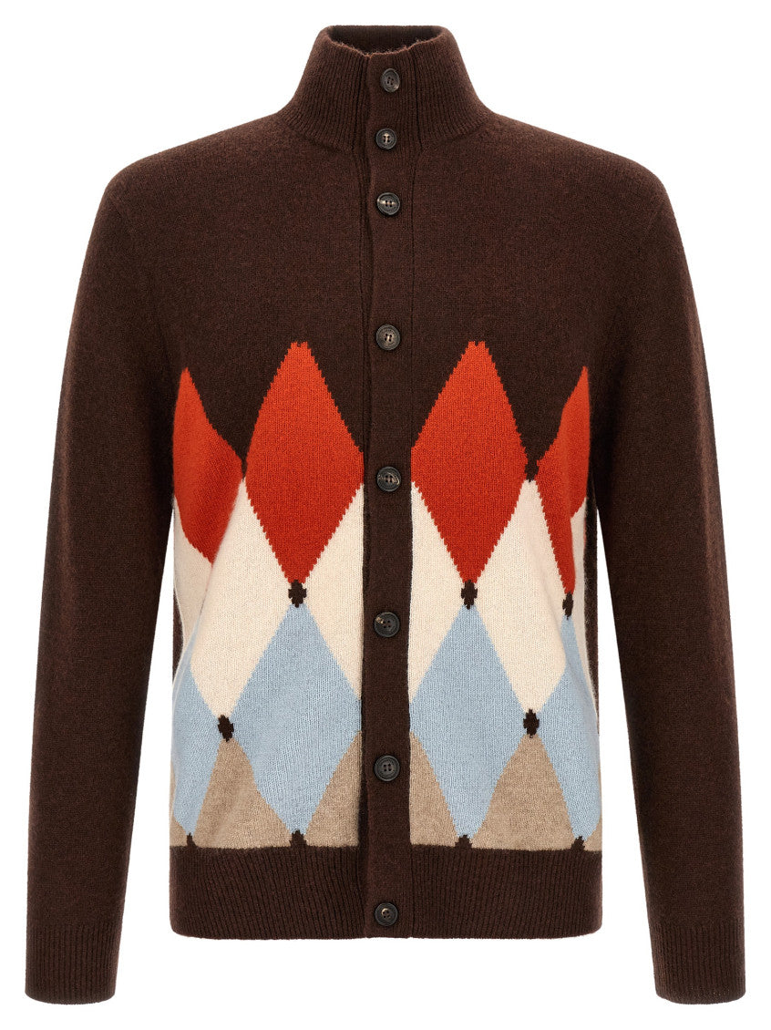 Brown Turtle Neck Cardigan 1