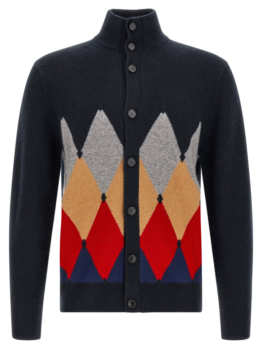 Blue Turtle Neck Cardigan 1