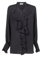 Black Long sleeve ruched shirt 1