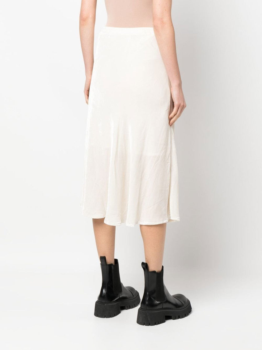 Light Grey Velvet flared midi skirt 2