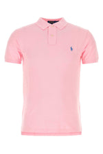 Pink Embroidered logo polo shirt 1