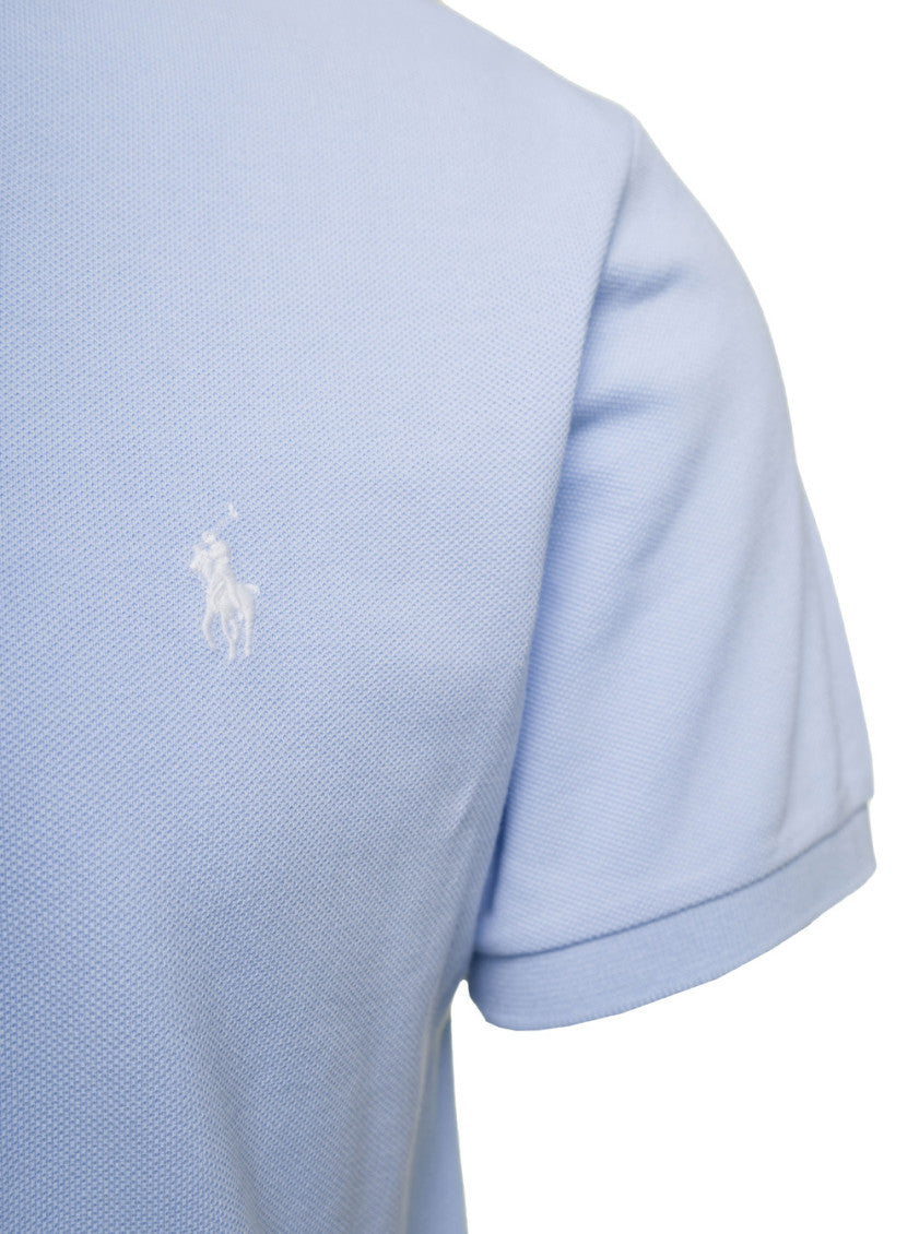 Light Blue Logo Embroidered Polo 3