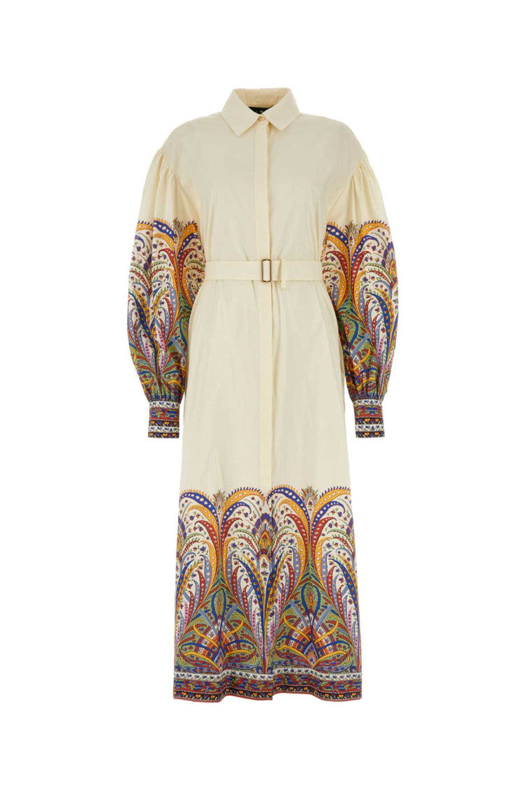 Beige Printed Shirt Dress 1
