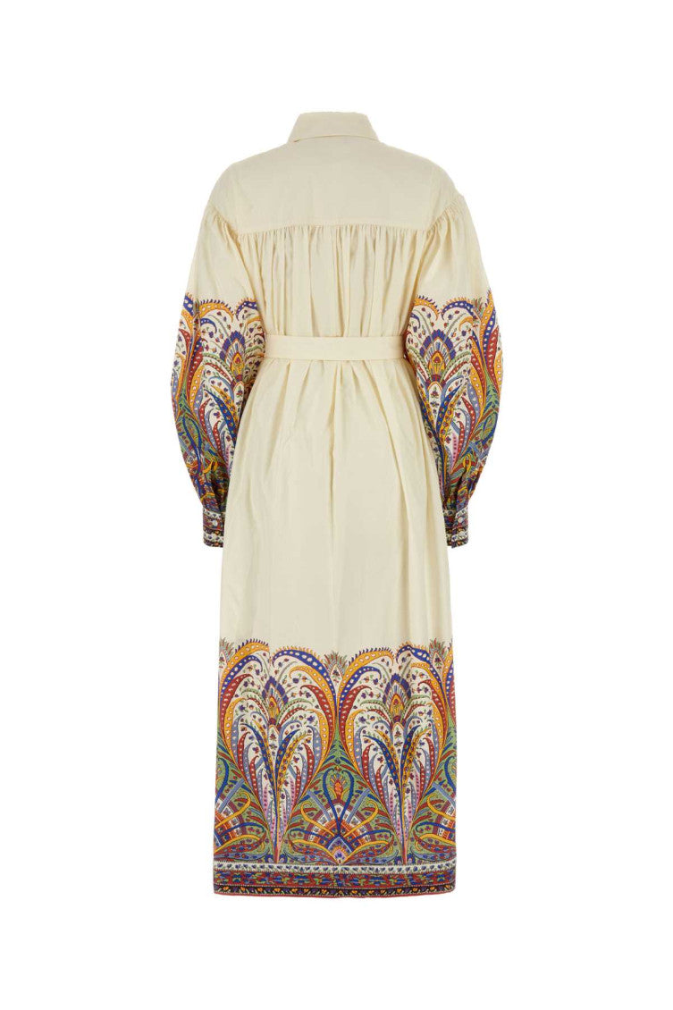 Beige Printed Shirt Dress 2