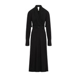 Black Draped Maxi Day Dress 1