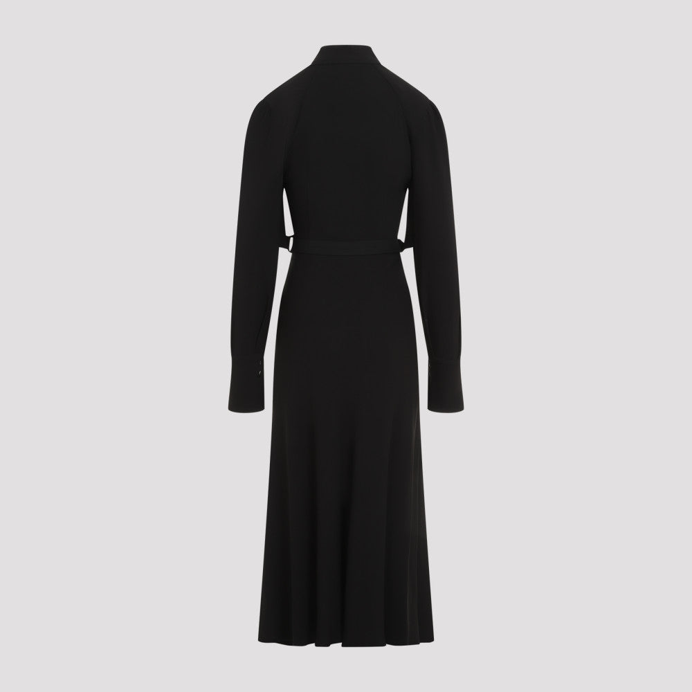 Black Draped Maxi Day Dress 4