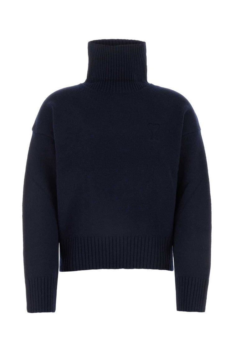 Navy blue wool blend sweater 1