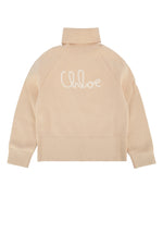 Beige Pink Logo Sweater 1