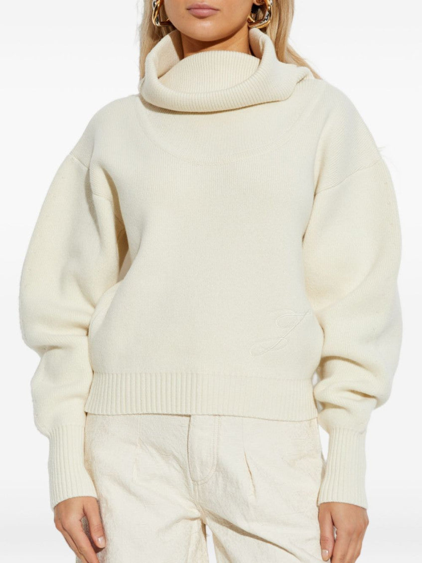 White High-neck Sweater 2